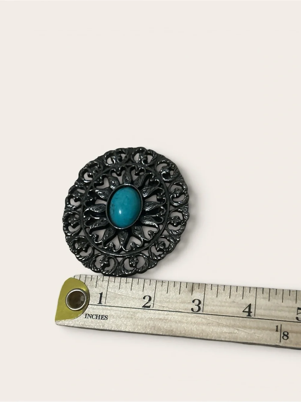 Belt buckle Accent with Teal Stone Center